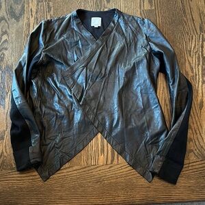 Halogen Black Thin Leather Jacket